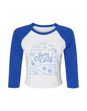 Swim Club Printed Micro Rib 3/4 Sleeve Tee