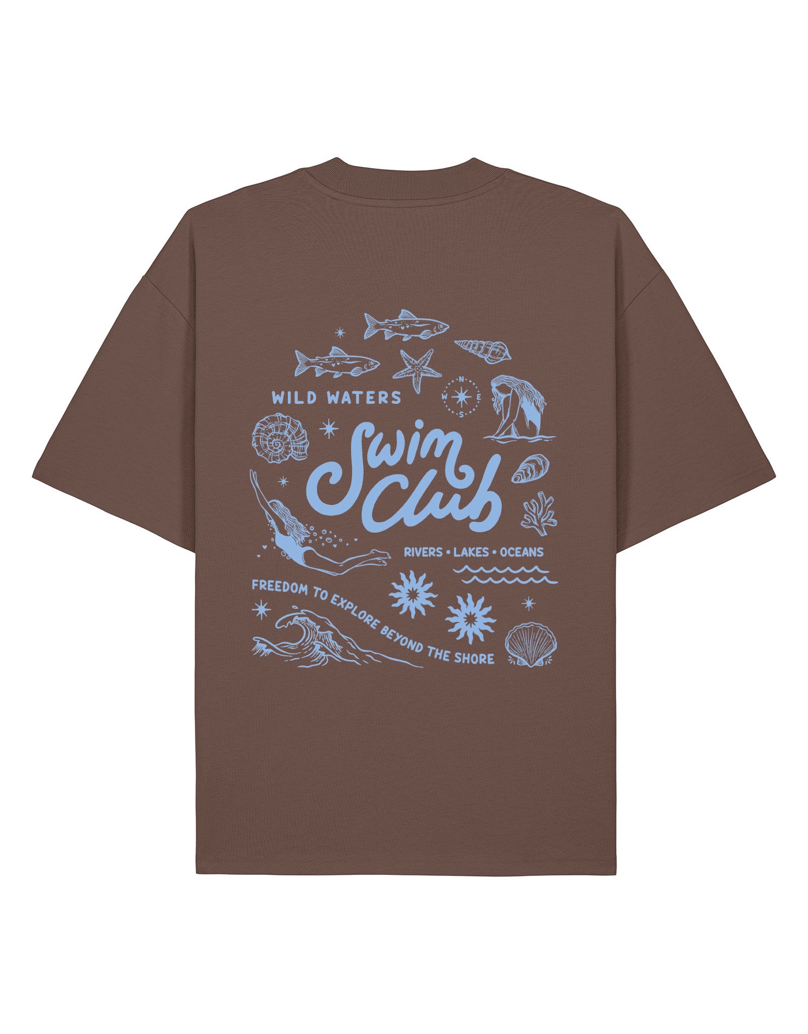 Swim Club Printed Oversized Organic Cotton T-Shirt