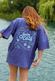 Swim Club Printed Oversized Organic Cotton T-Shirt