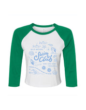 Swim Club Printed Micro Rib 3/4 Sleeve Tee