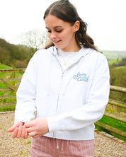 Swim Club Printed Boxy Organic Cotton Zip Hoodie