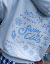 Swim Club Printed Boxy Organic Cotton Zip Hoodie