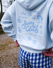 Swim Club Printed Boxy Organic Cotton Zip Hoodie