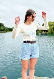 Swim Club Micro Rib Long Sleeved Tee