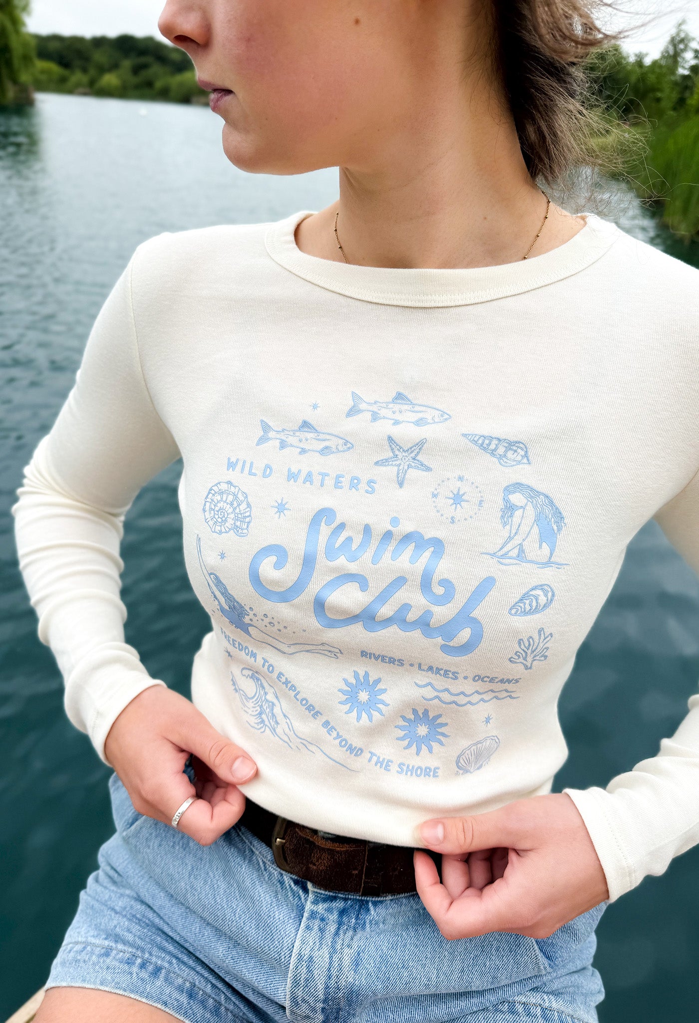 Swim Club Micro Rib Long Sleeved Tee