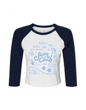 Swim Club Printed Micro Rib 3/4 Sleeve Tee