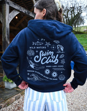 Swim Club Printed Boxy Organic Cotton Zip Hoodie