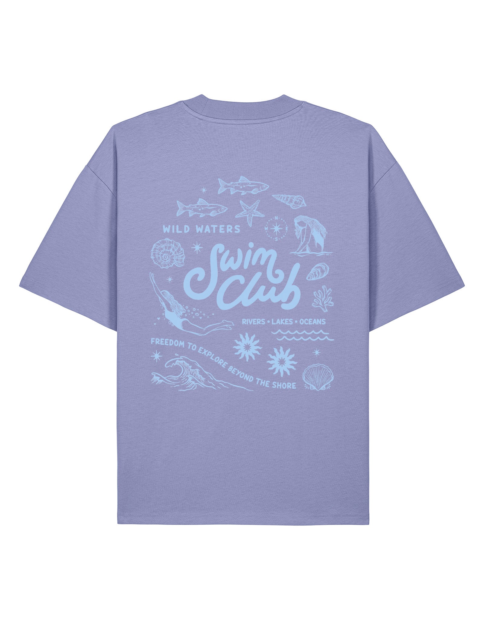 Swim Club Printed Oversized Organic Cotton T-Shirt