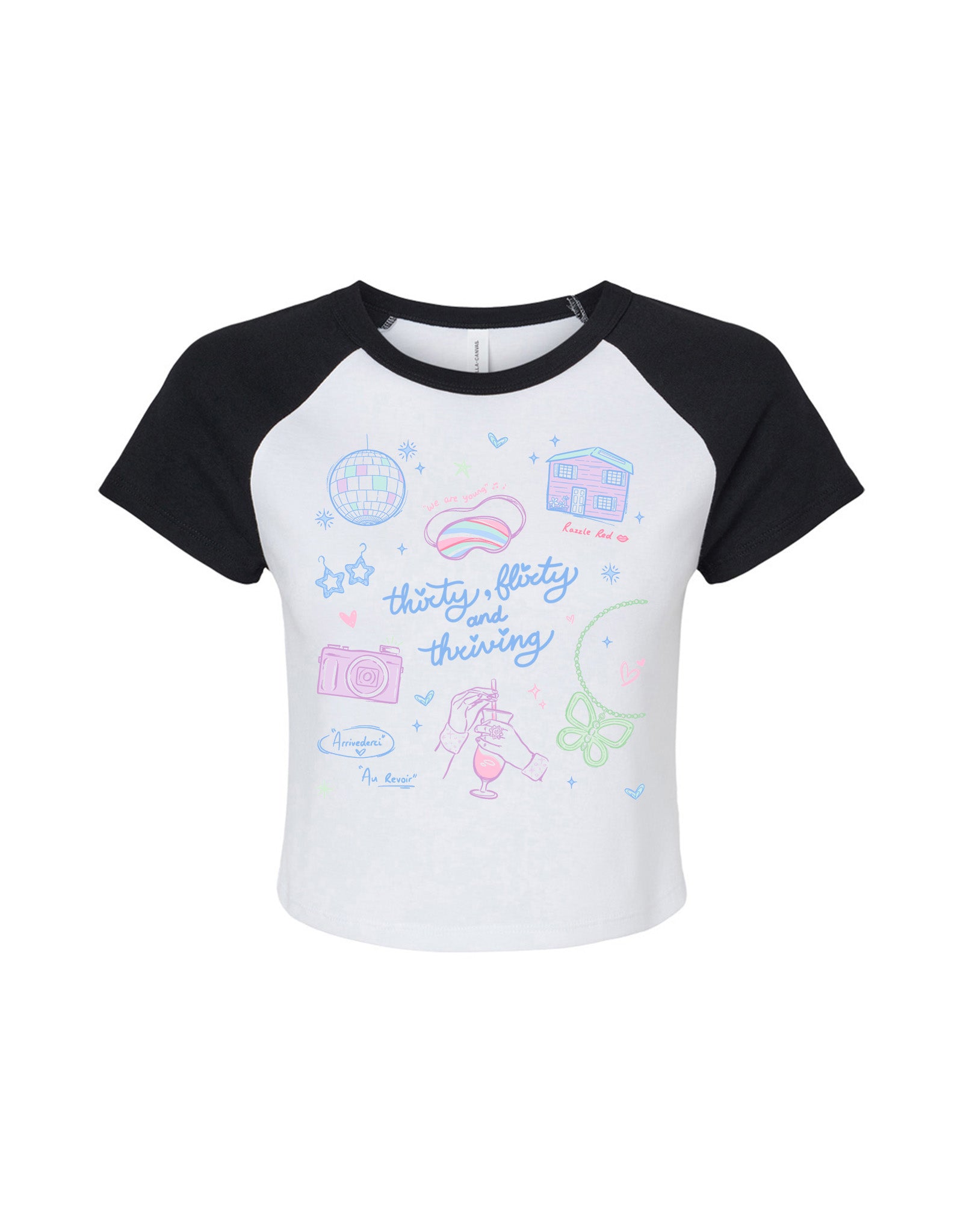 Thirty, Flirty & Thriving Printed Micro Rib Baby Tee