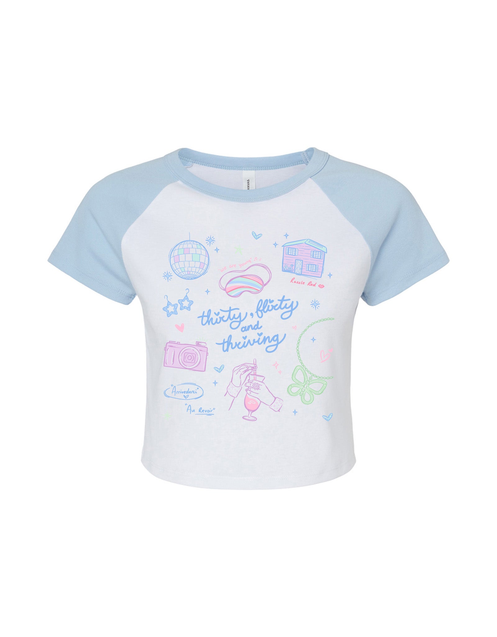 Thirty, Flirty & Thriving Printed Micro Rib Baby Tee