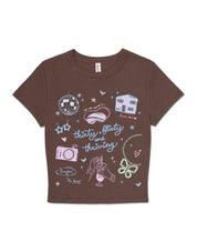 Thirty, Flirty & Thriving Printed Micro Rib Baby Tee