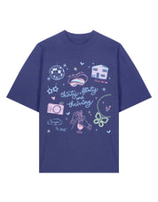 Thirty, Flirty & Thriving Printed Oversized Organic Cotton Tee