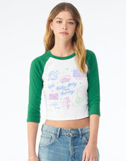 Thirty, Flirty & Thriving Printed Micro Rib 3/4 Sleeve Tee