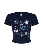 Thirty, Flirty & Thriving Printed Micro Rib Baby Tee