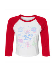 Thirty, Flirty & Thriving Printed Micro Rib 3/4 Sleeve Tee