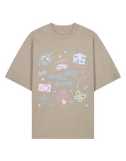 Thirty, Flirty & Thriving Printed Oversized Organic Cotton Tee