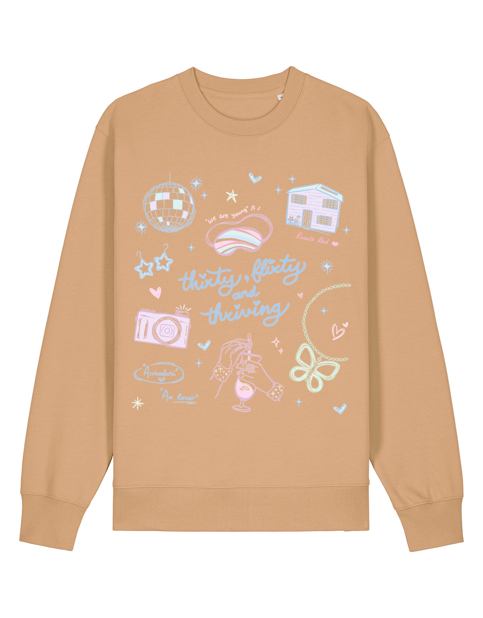 Thirty, Flirty & Thriving Printed Organic Cotton Sweatshirt