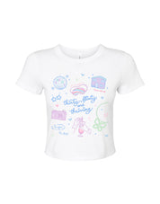 Thirty, Flirty & Thriving Printed Micro Rib Baby Tee