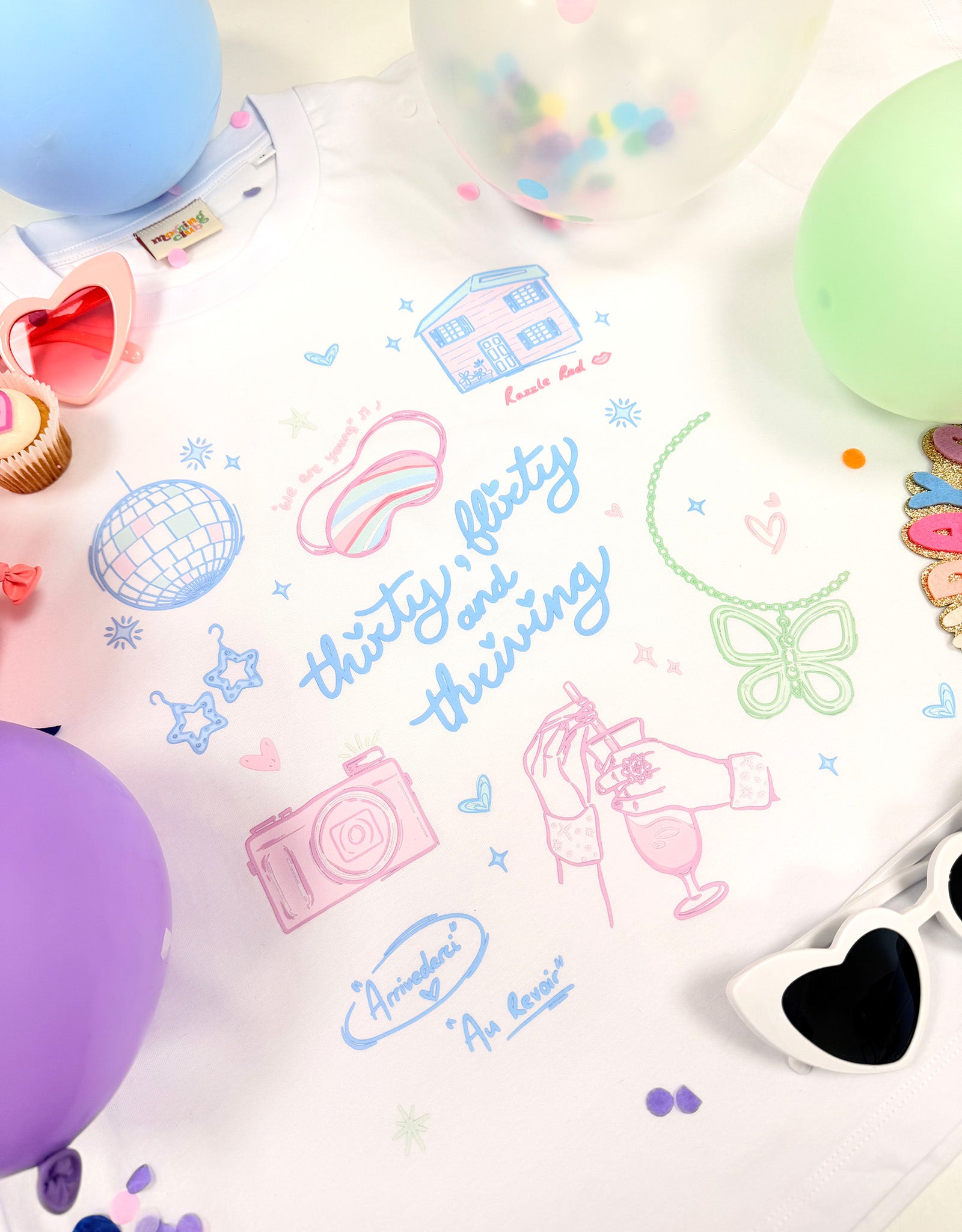 Thirty, Flirty & Thriving Printed Organic Cotton T-Shirt