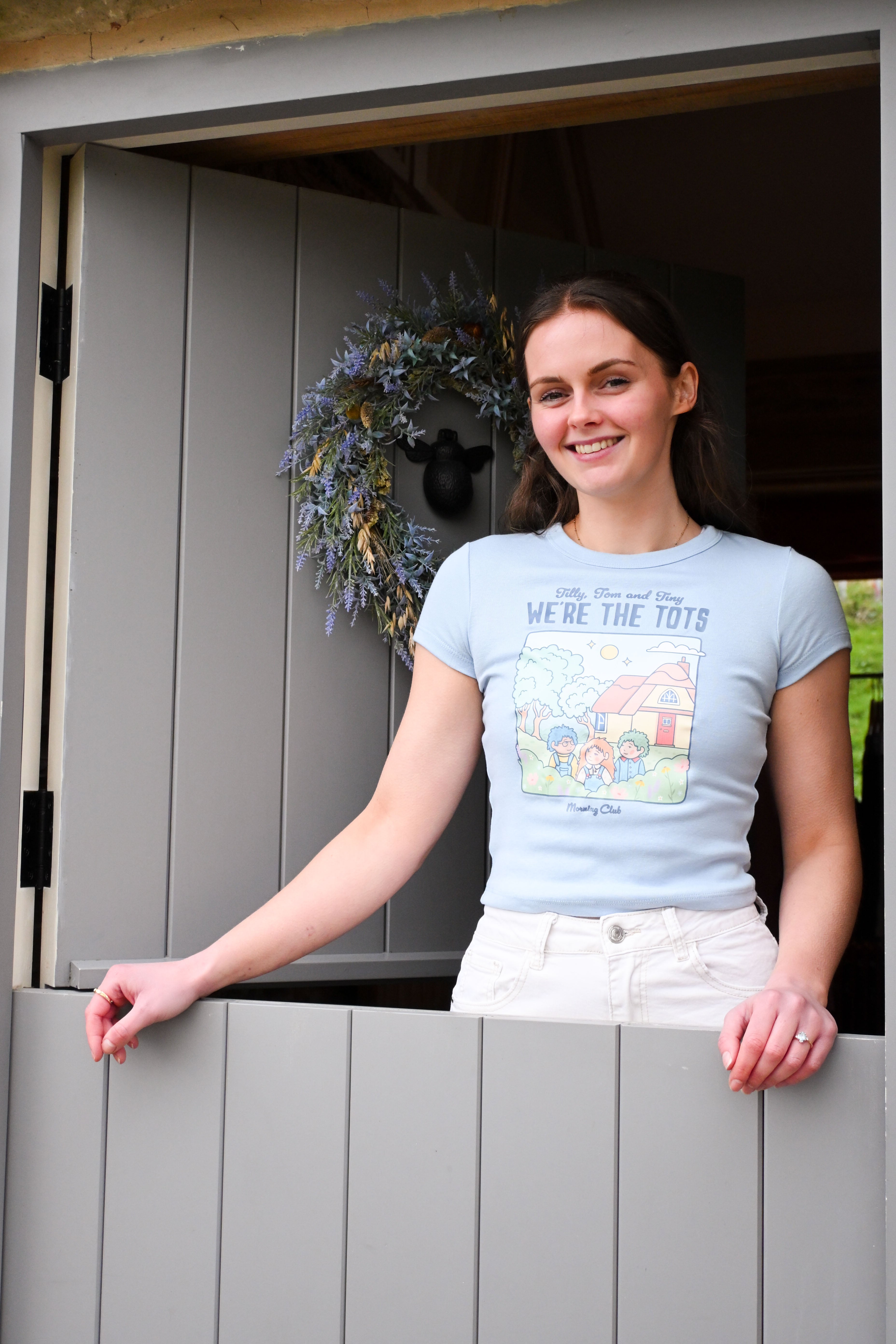We're the Tots Printed Micro Rib Baby Tee
