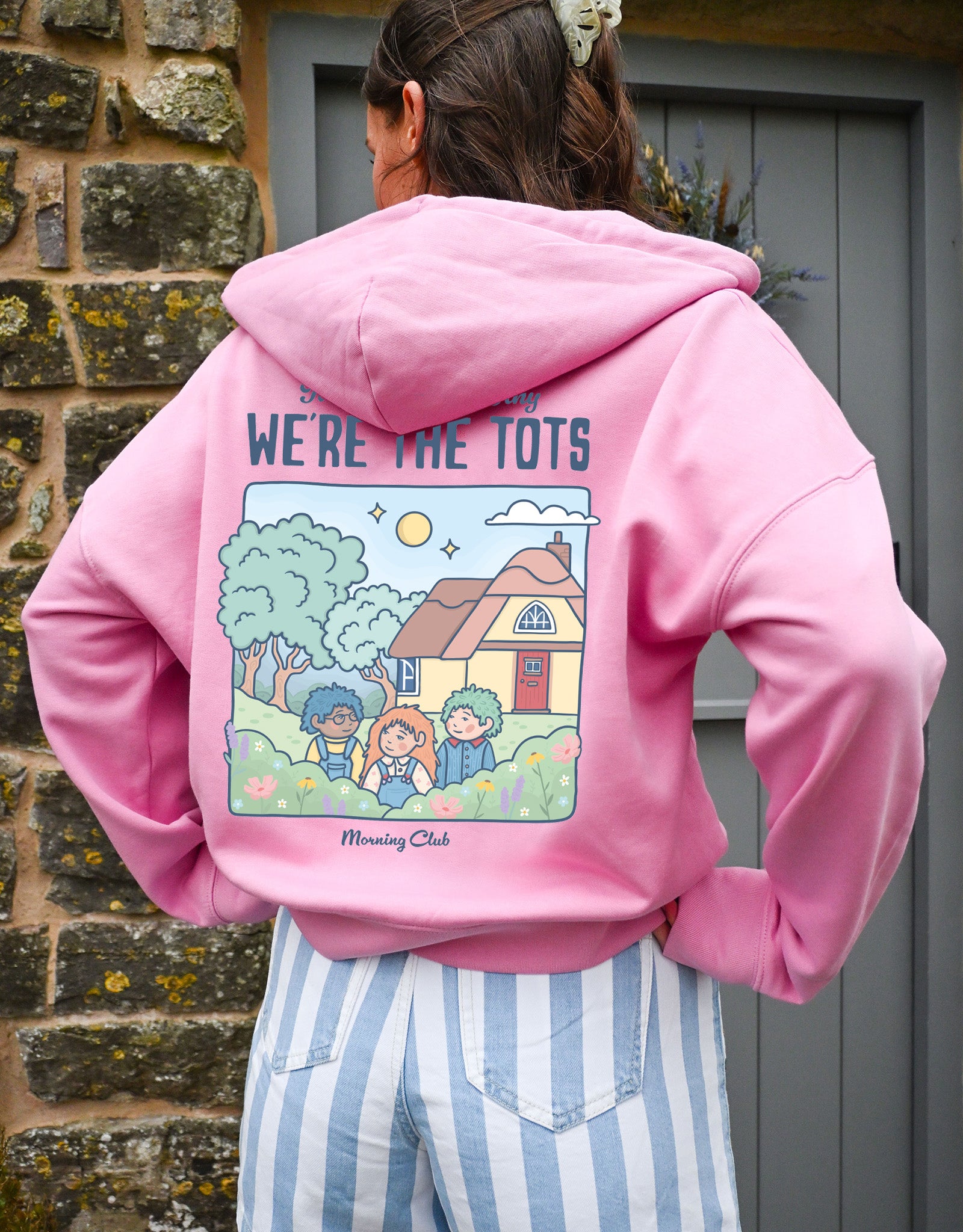 We're the Tots Printed Boxy Organic Cotton Zip Hoodie