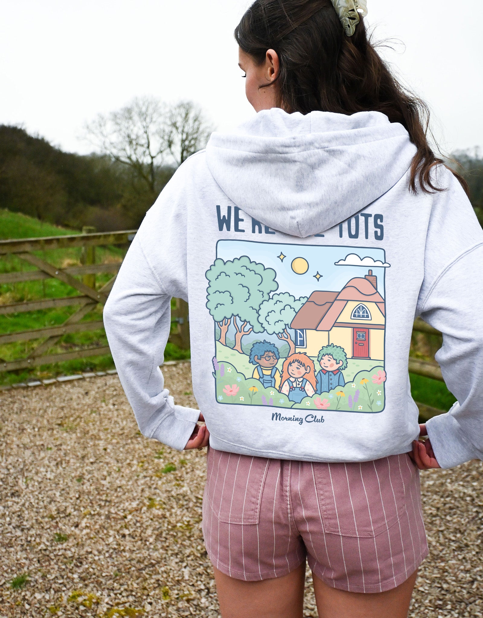 We're the Tots Printed Boxy Organic Cotton Zip Hoodie