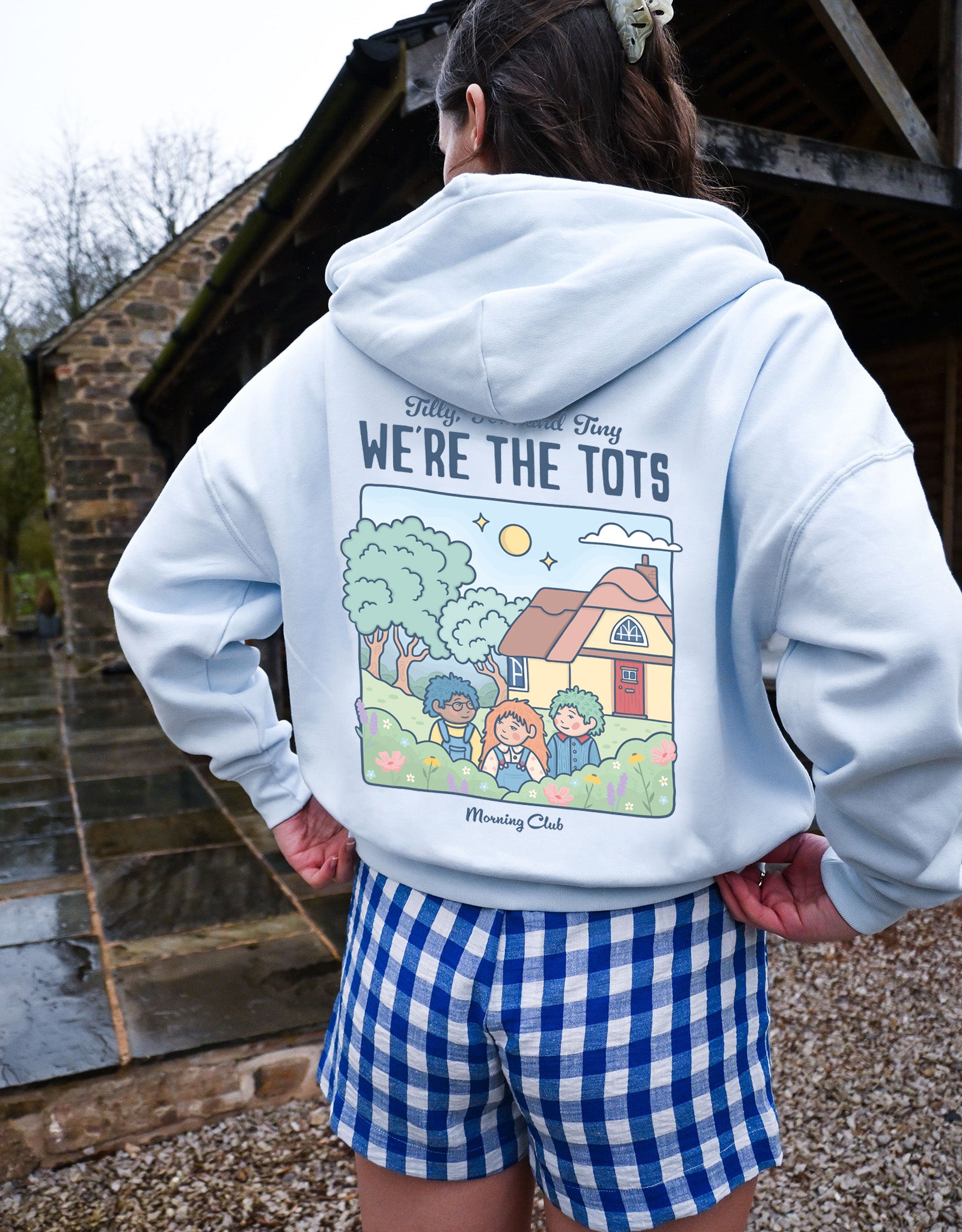 We're the Tots Printed Boxy Organic Cotton Zip Hoodie