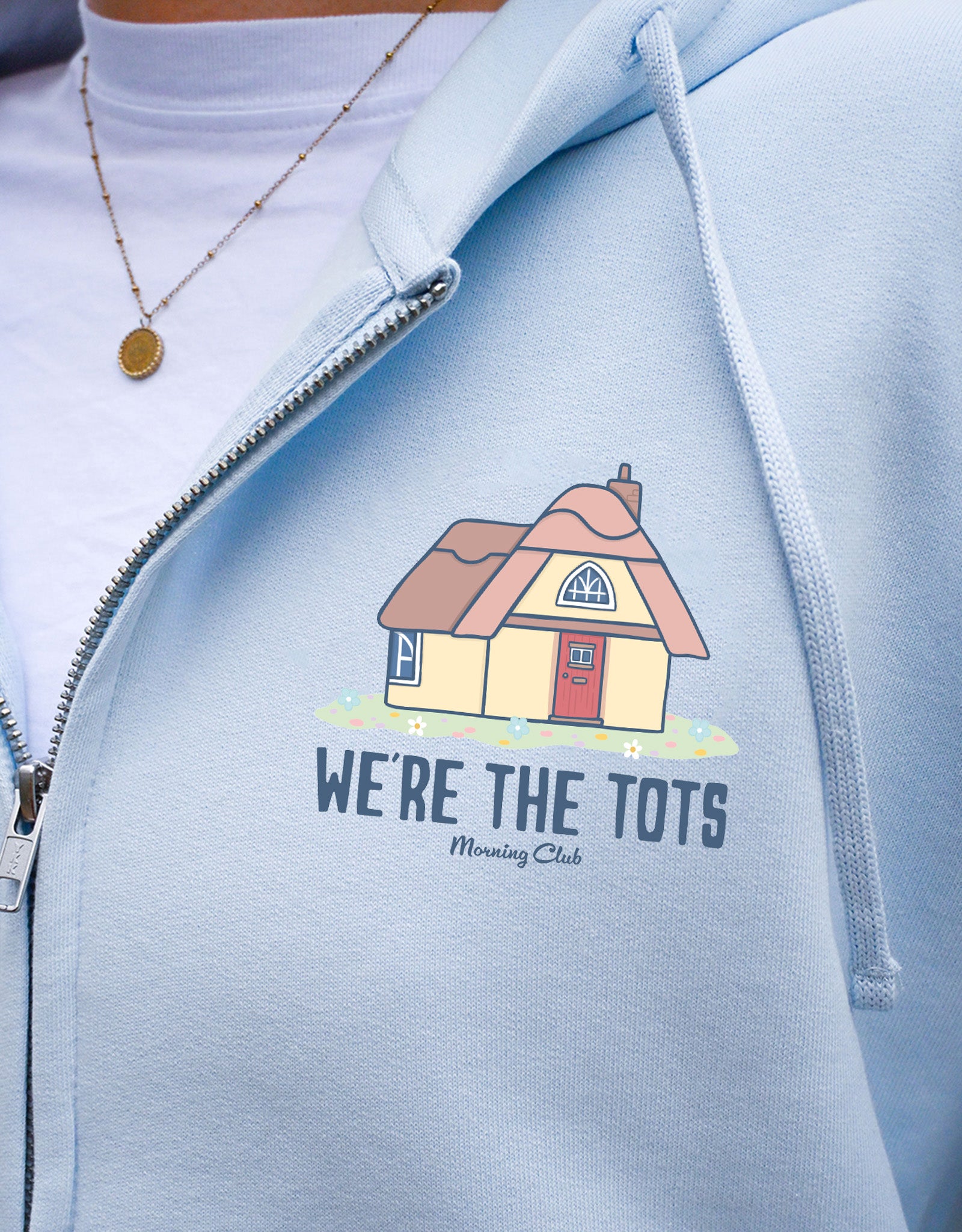 We're the Tots Printed Boxy Organic Cotton Zip Hoodie