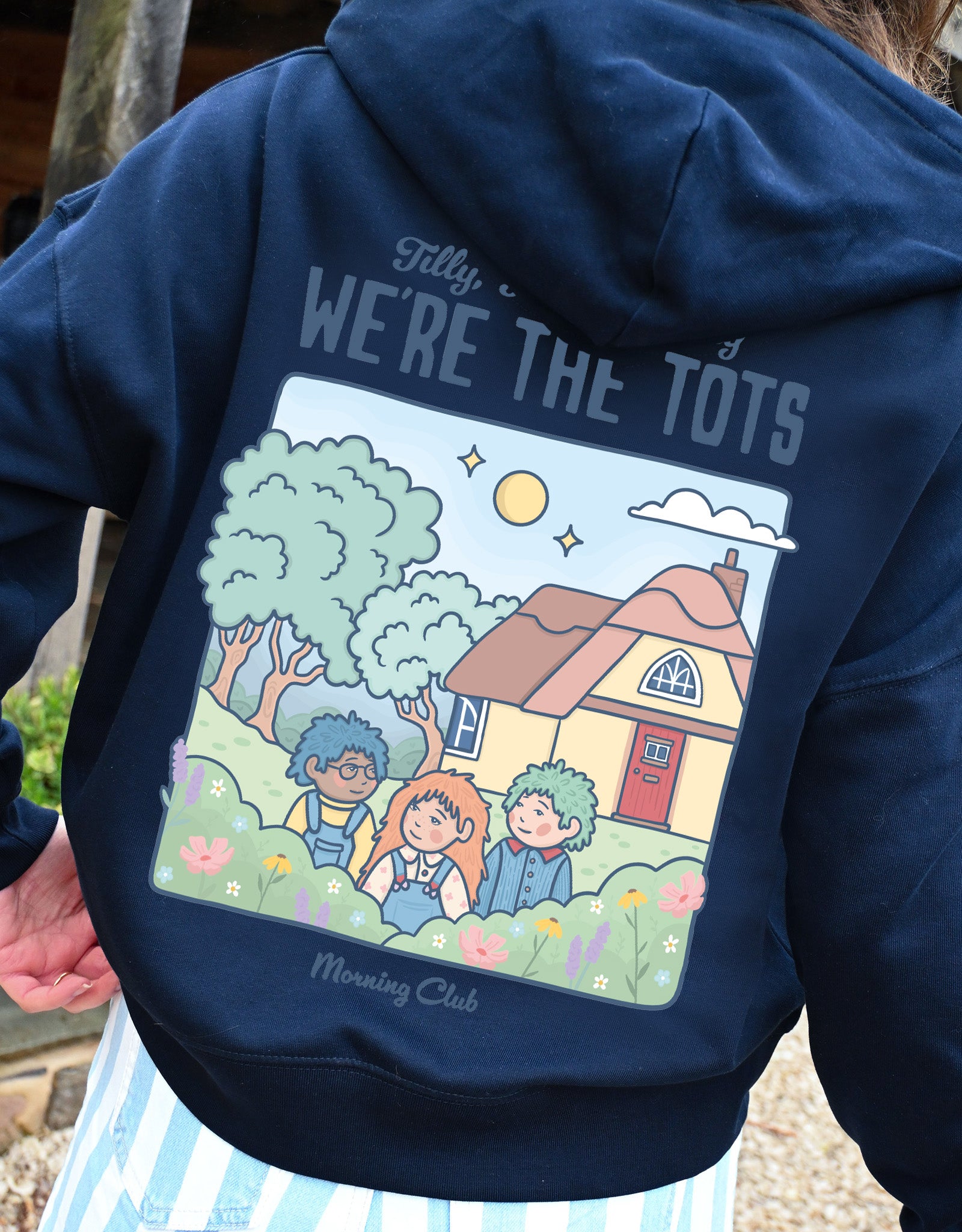 We're the Tots Printed Boxy Organic Cotton Zip Hoodie