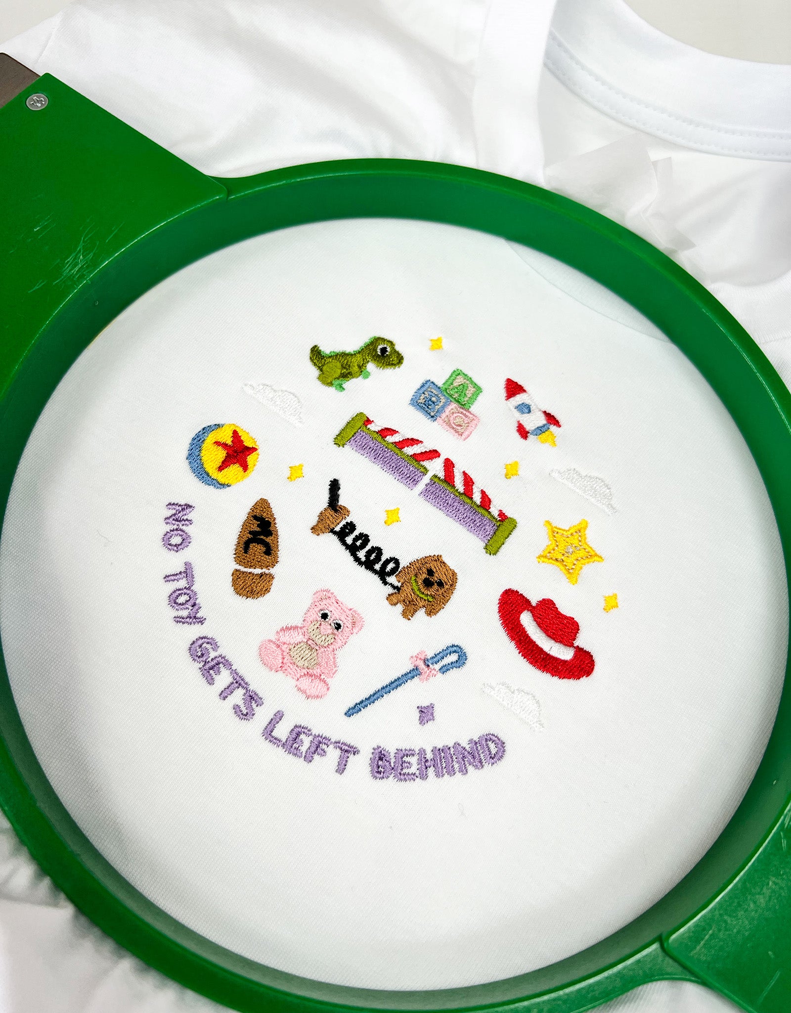 No Toys Left Behind Embroidered Organic Cotton T-Shirt