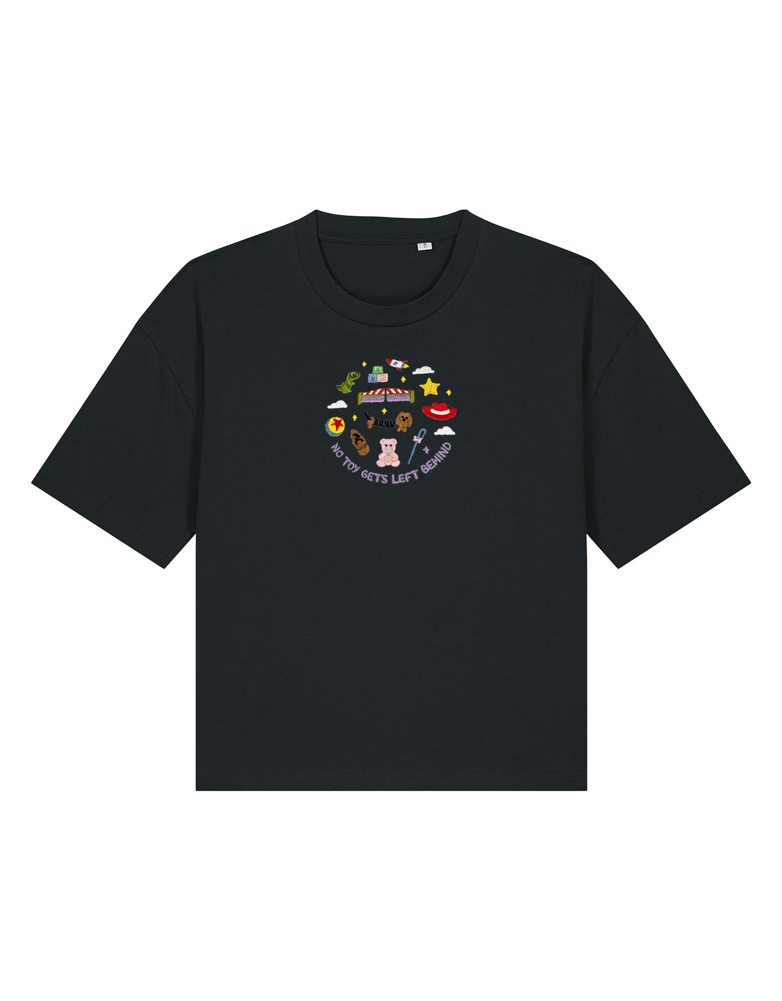 No Toys Left Behind Embroidered Boxy Organic Cotton Tee