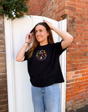 No Toys Left Behind Embroidered Boxy Organic Cotton Tee