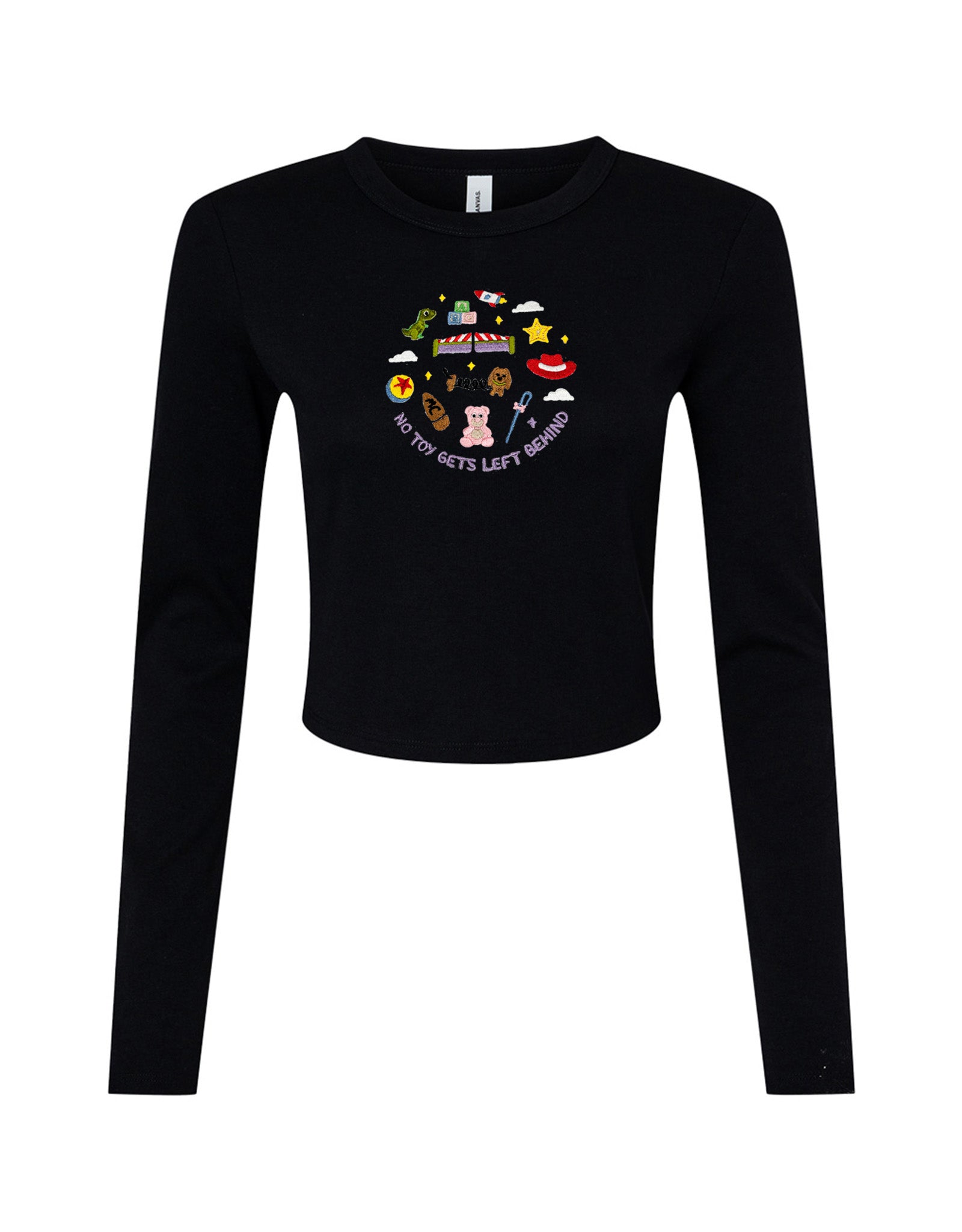 No Toys Left Behind Embroidered Micro Rib Long Sleeved Tee