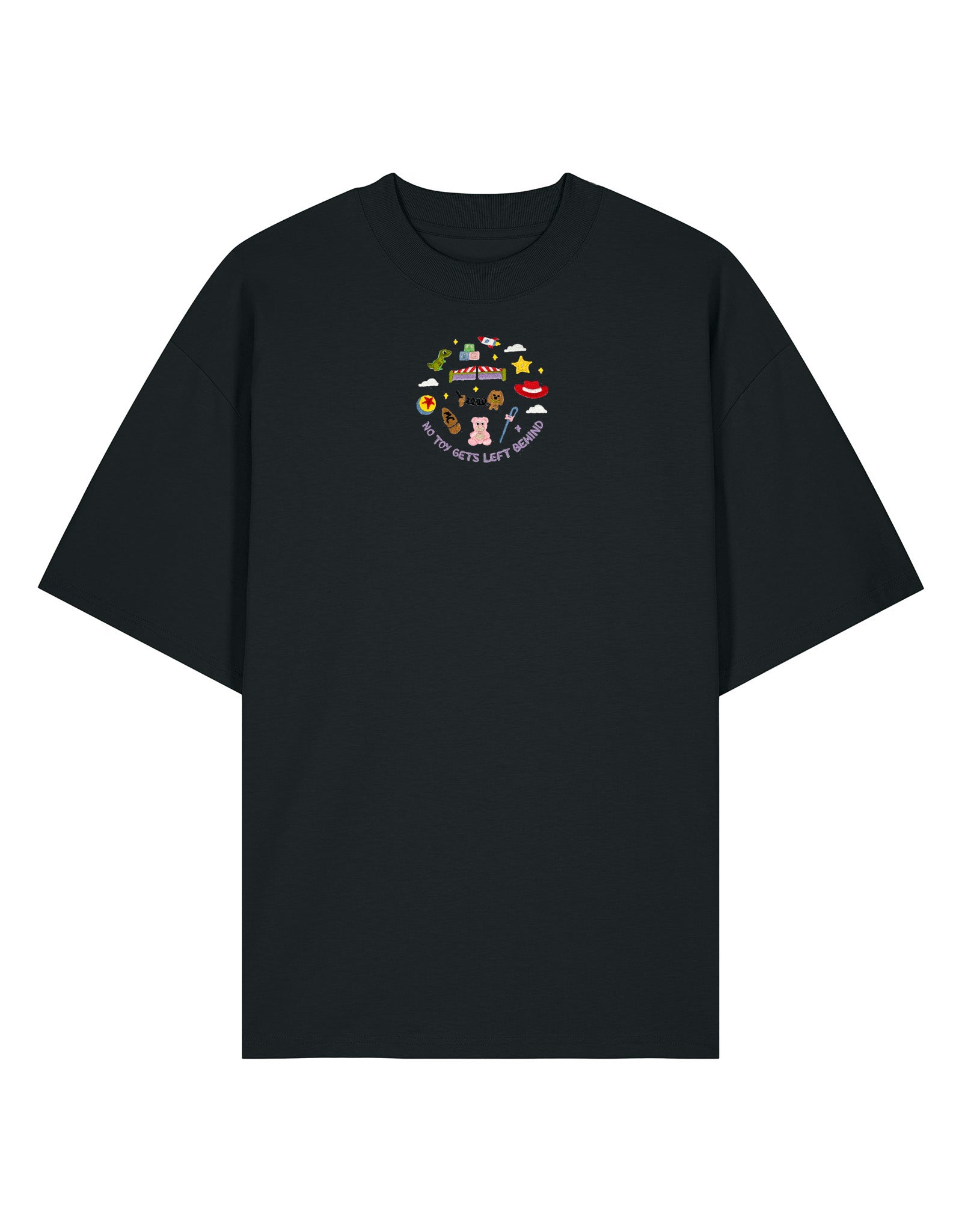 No Toys Left Behind Embroidered Oversized Organic Cotton Tee