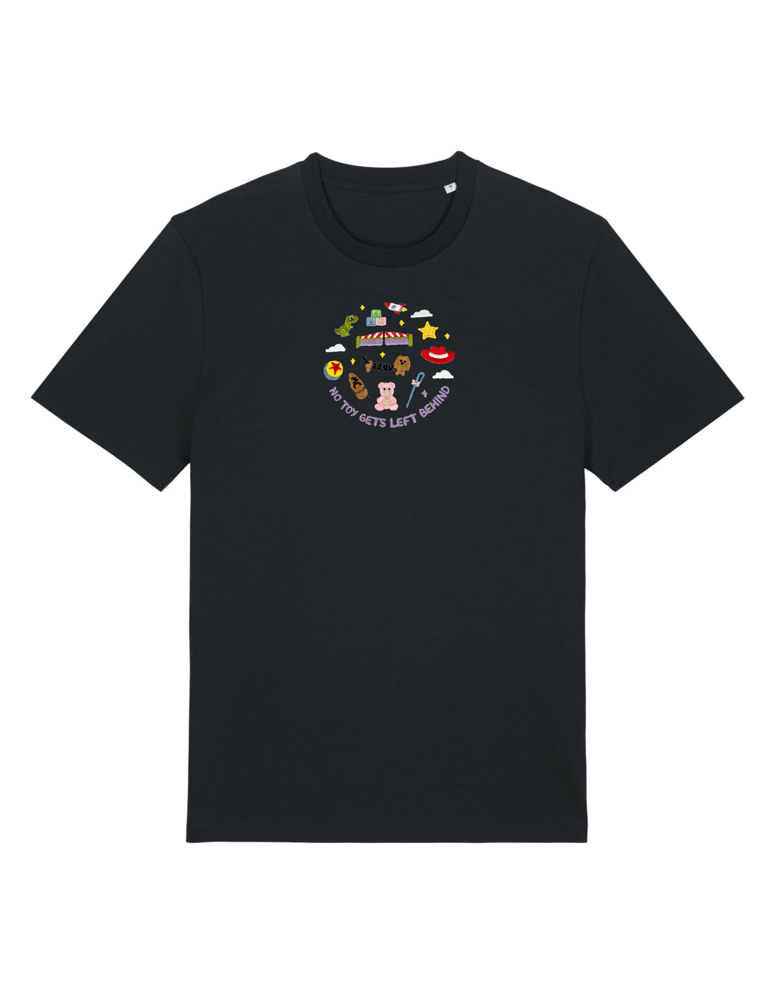 No Toys Left Behind Embroidered Organic Cotton T-Shirt