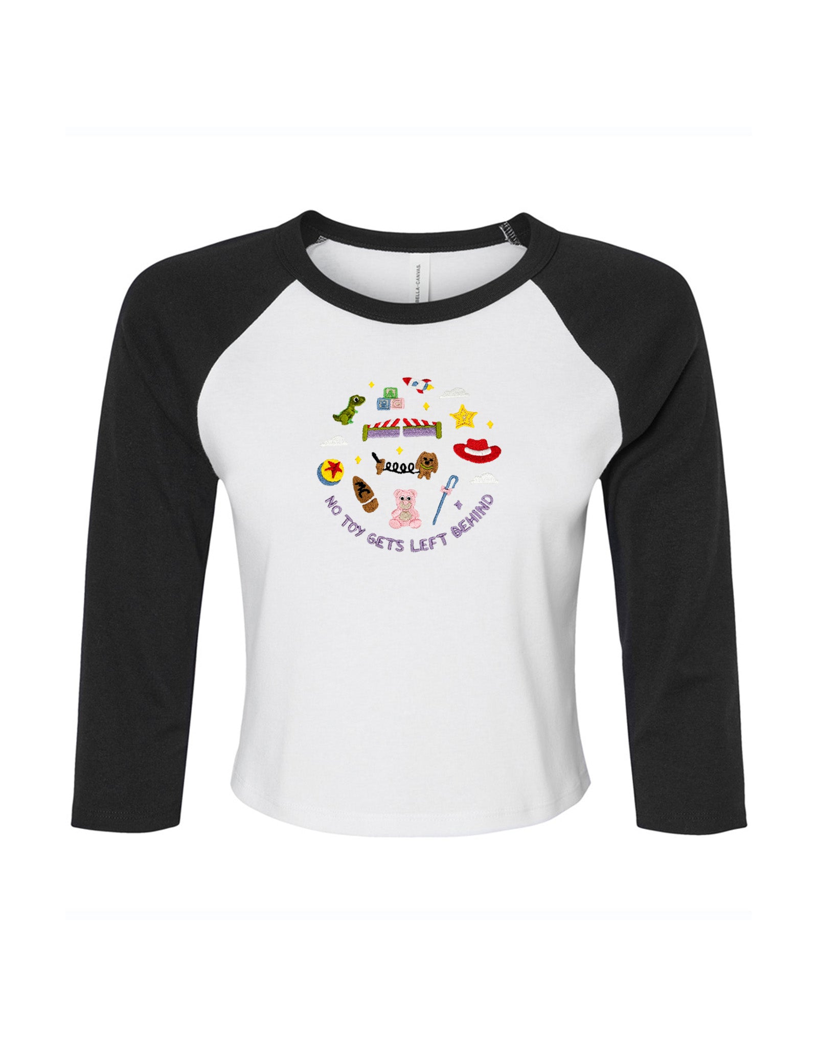 No Toys Left Behind Embroidered Micro Rib 3/4 Sleeve Tee