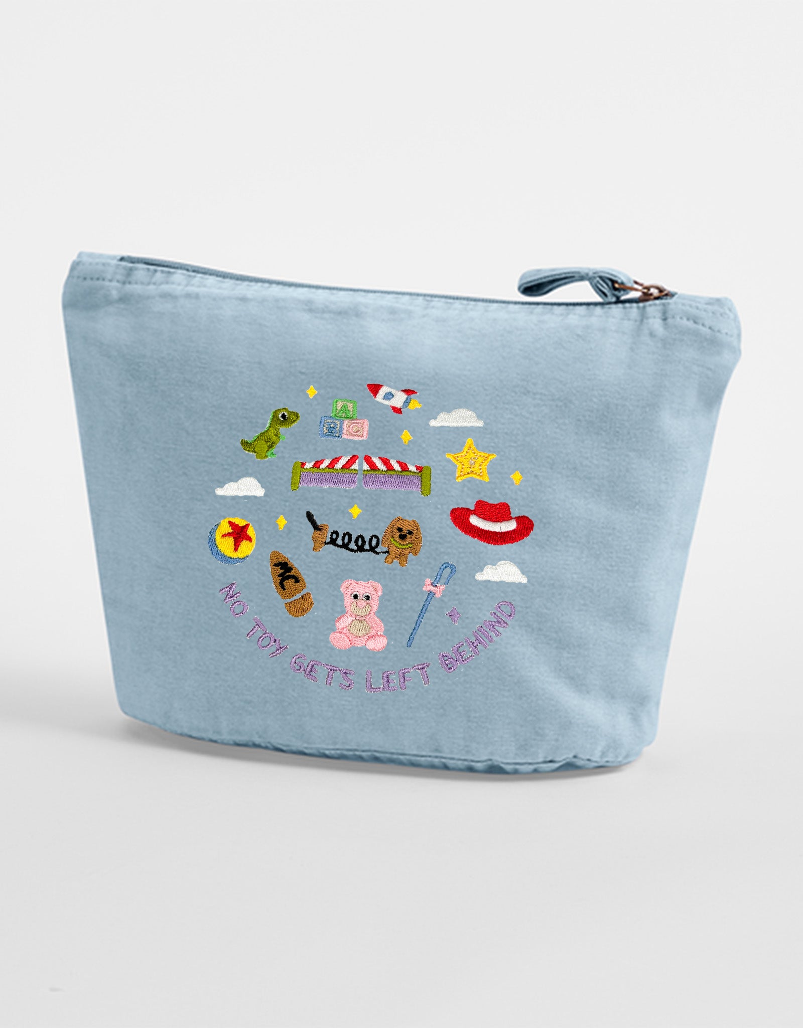 No Toys Left Behind Embroidered Accessory Bag