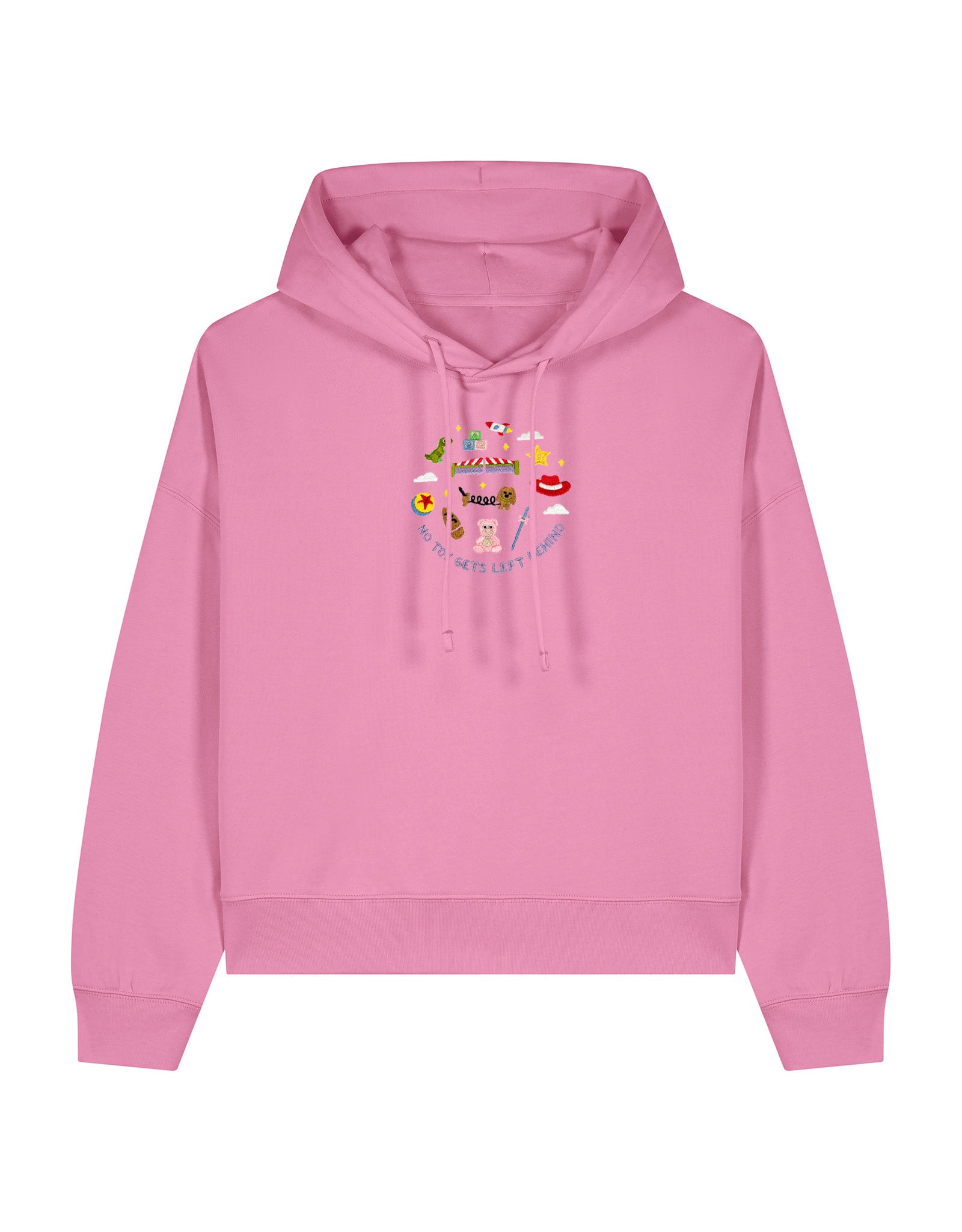 No Toys Left Behind Embroidered Boxy Organic Cotton Hoodie