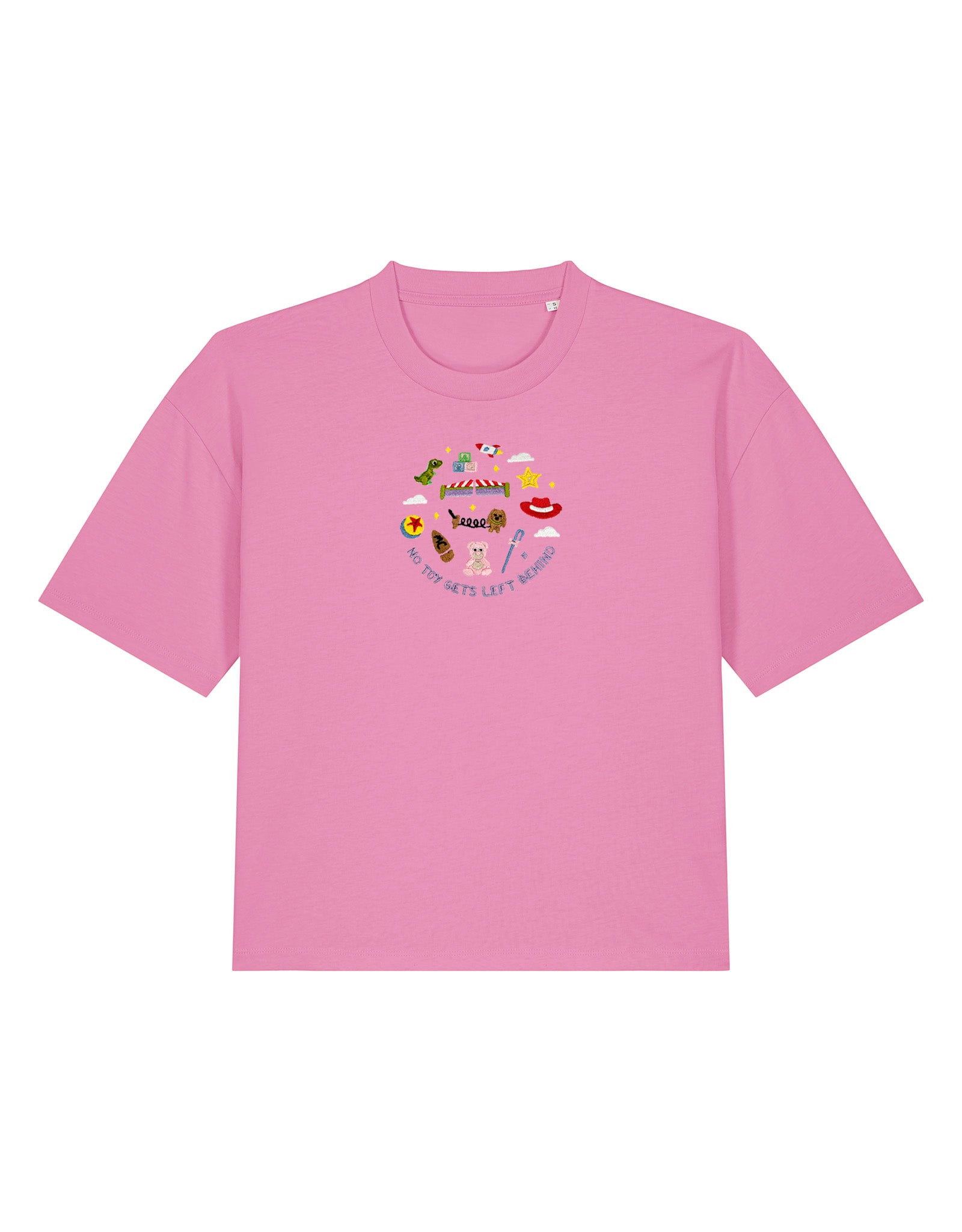 No Toys Left Behind Embroidered Boxy Organic Cotton Tee