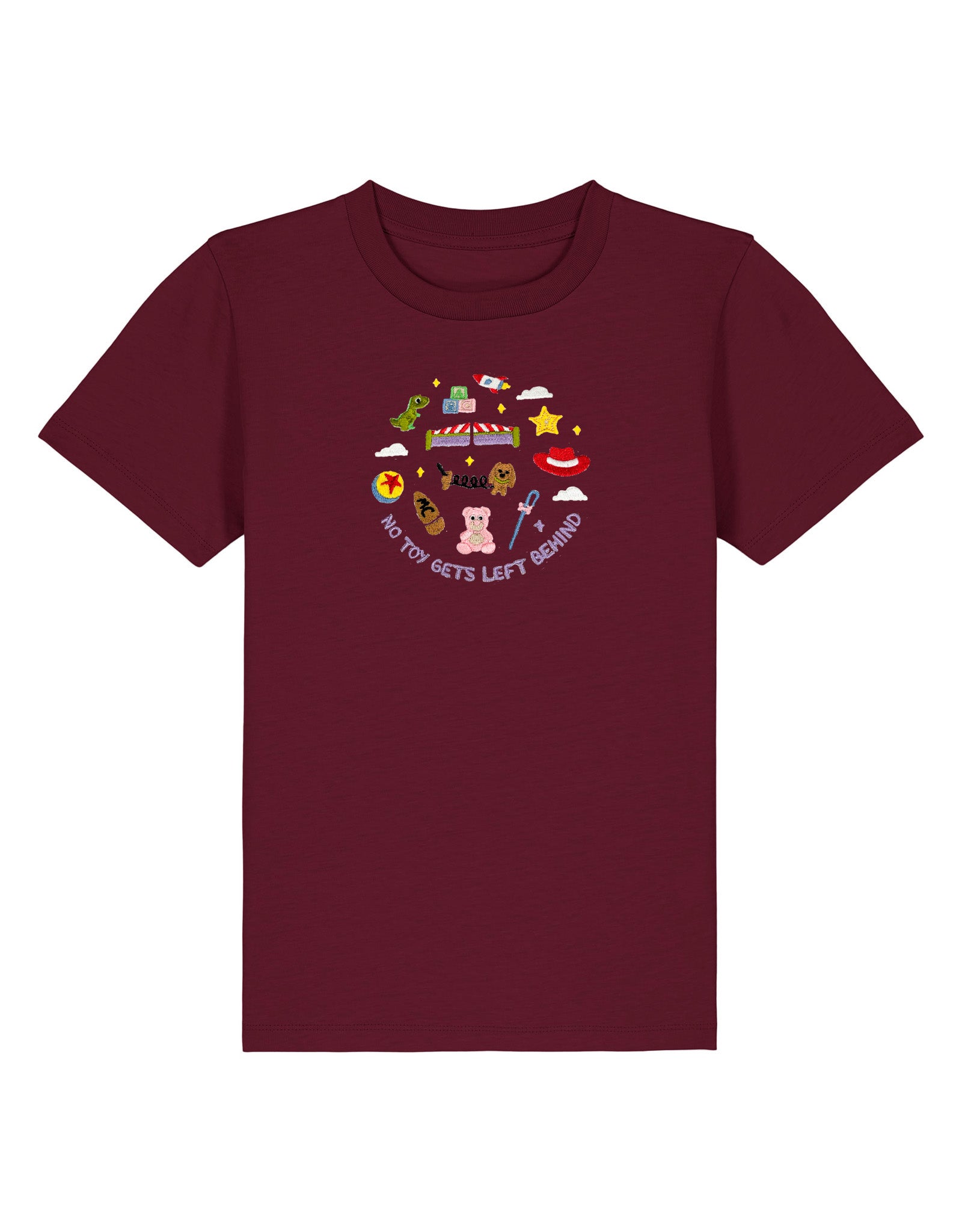 No Toys Left Behind Embroidered Organic Cotton Childrens T-Shirt