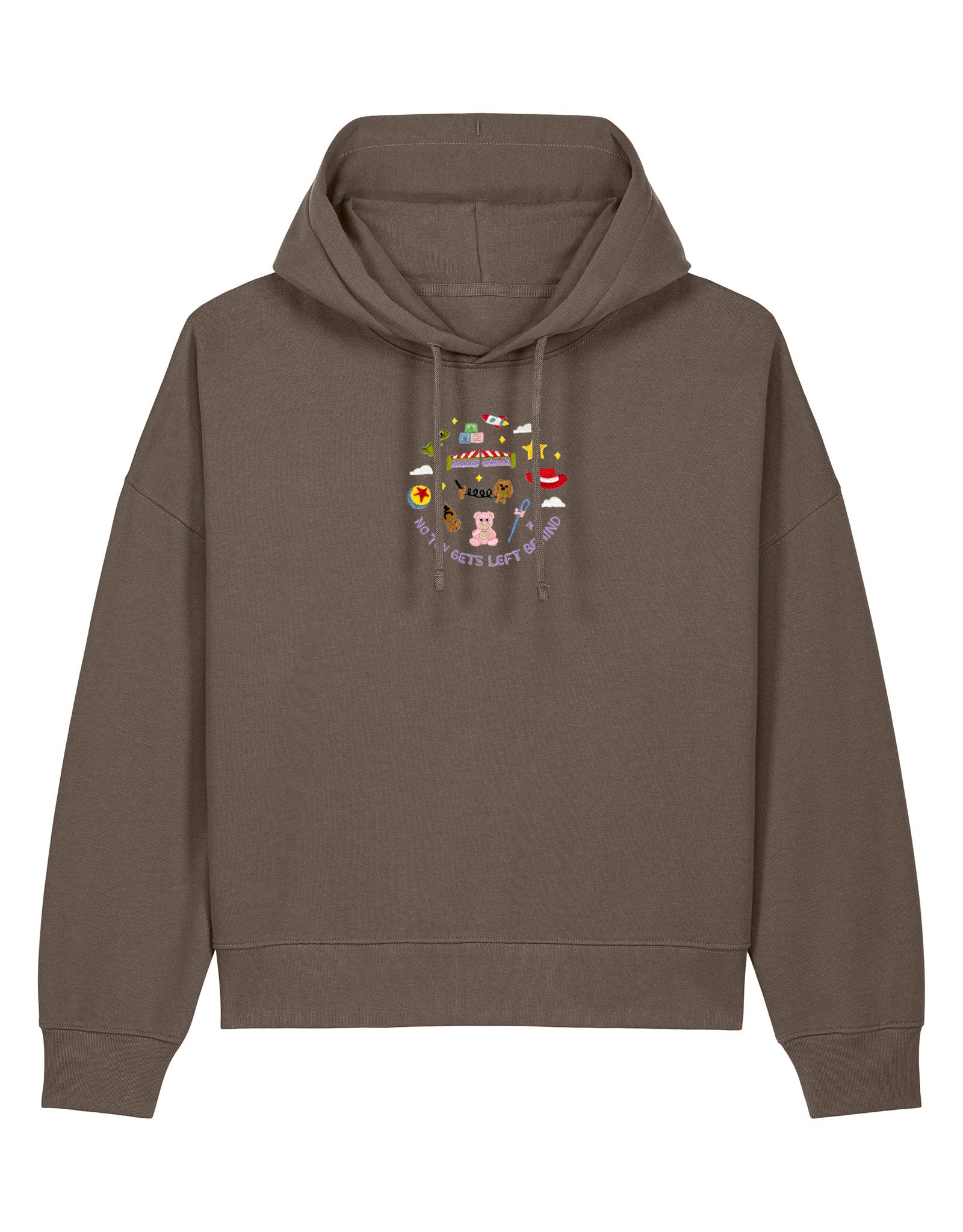 No Toys Left Behind Embroidered Boxy Organic Cotton Hoodie