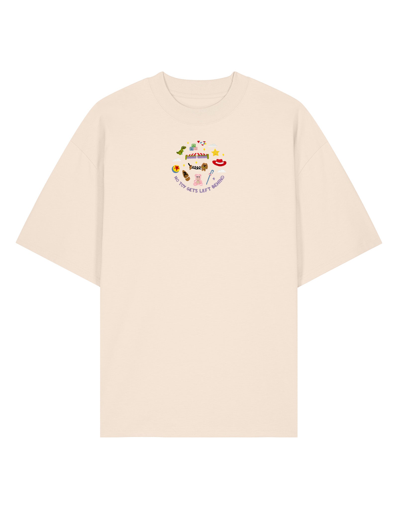 No Toys Left Behind Embroidered Oversized Organic Cotton Tee