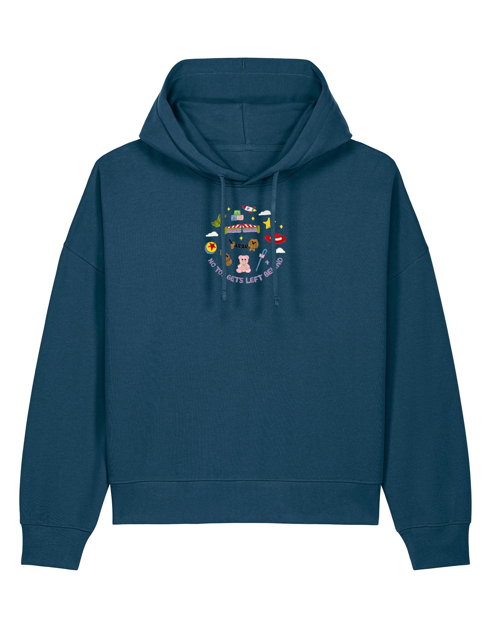 No Toys Left Behind Embroidered Boxy Organic Cotton Hoodie