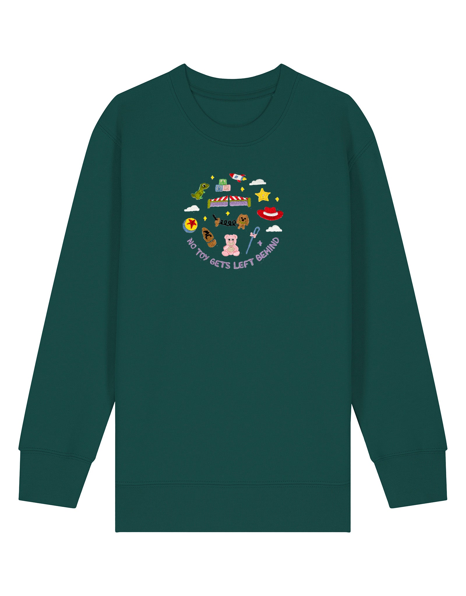 No Toys Left Behind Embroidered Organic Cotton Childrens Sweatshirt