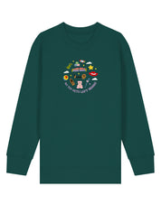 No Toys Left Behind Embroidered Organic Cotton Childrens Sweatshirt