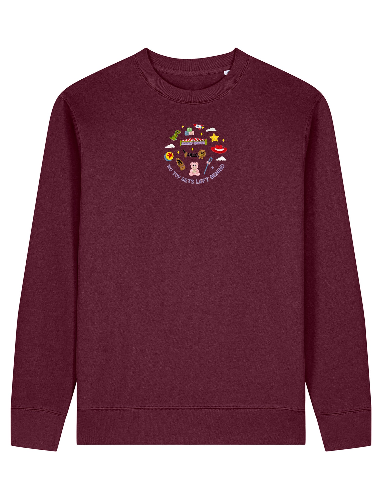 No Toys Left Behind Embroidered Organic Cotton Sweatshirt