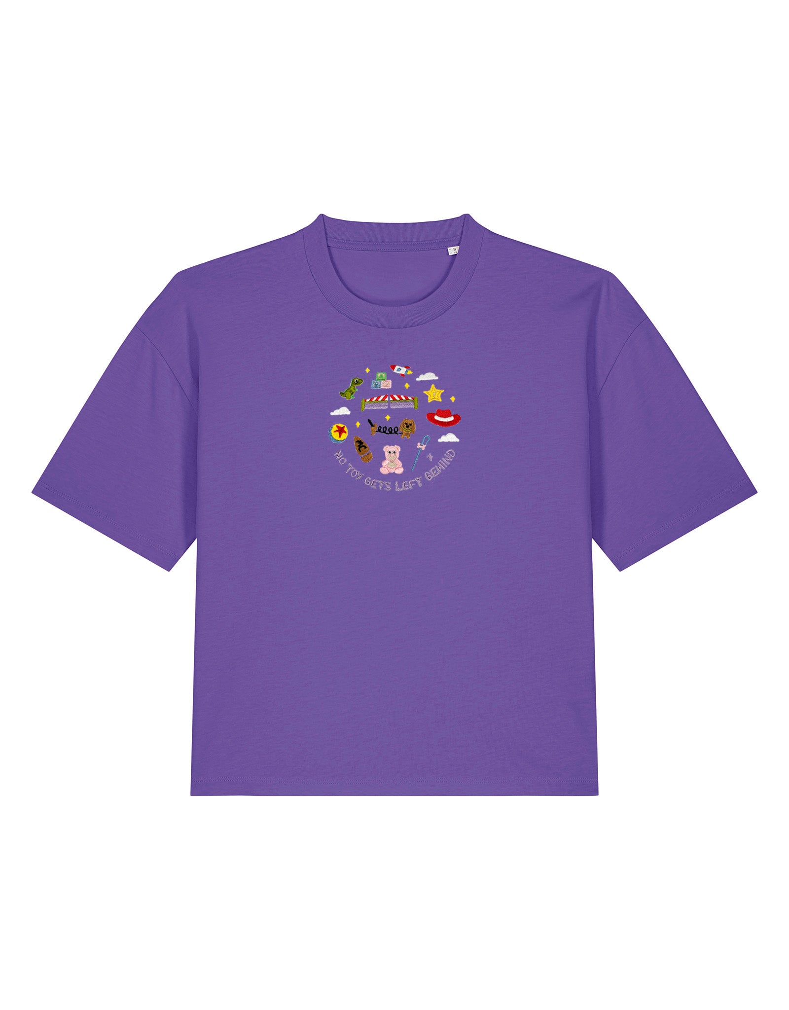 No Toys Left Behind Embroidered Boxy Organic Cotton Tee