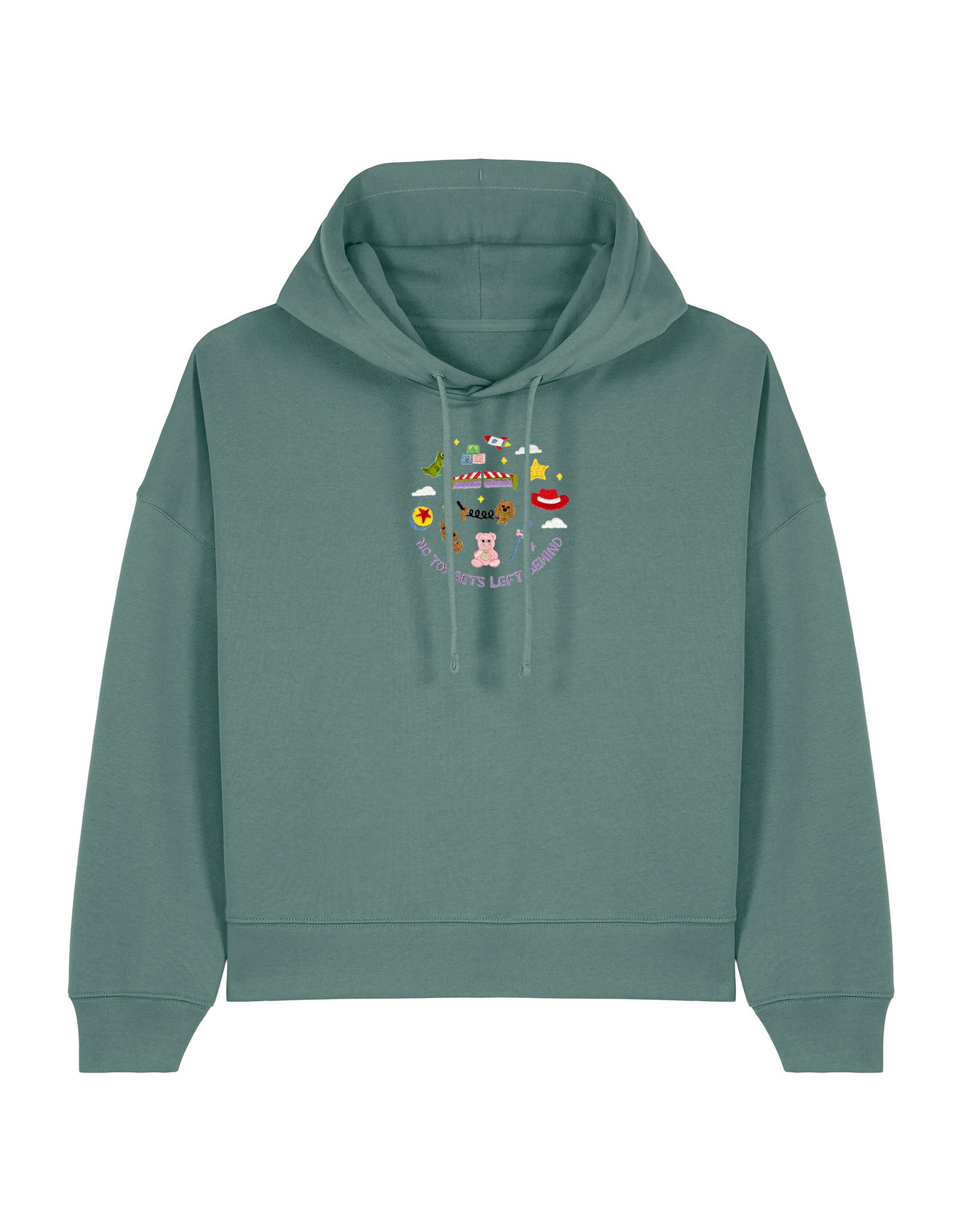 No Toys Left Behind Embroidered Boxy Organic Cotton Hoodie