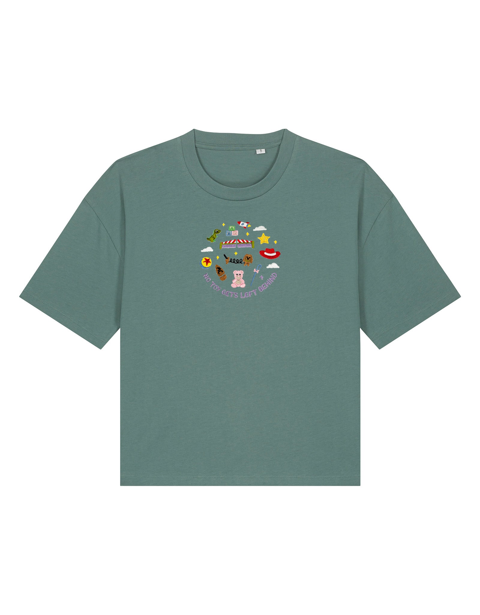 No Toys Left Behind Embroidered Boxy Organic Cotton Tee
