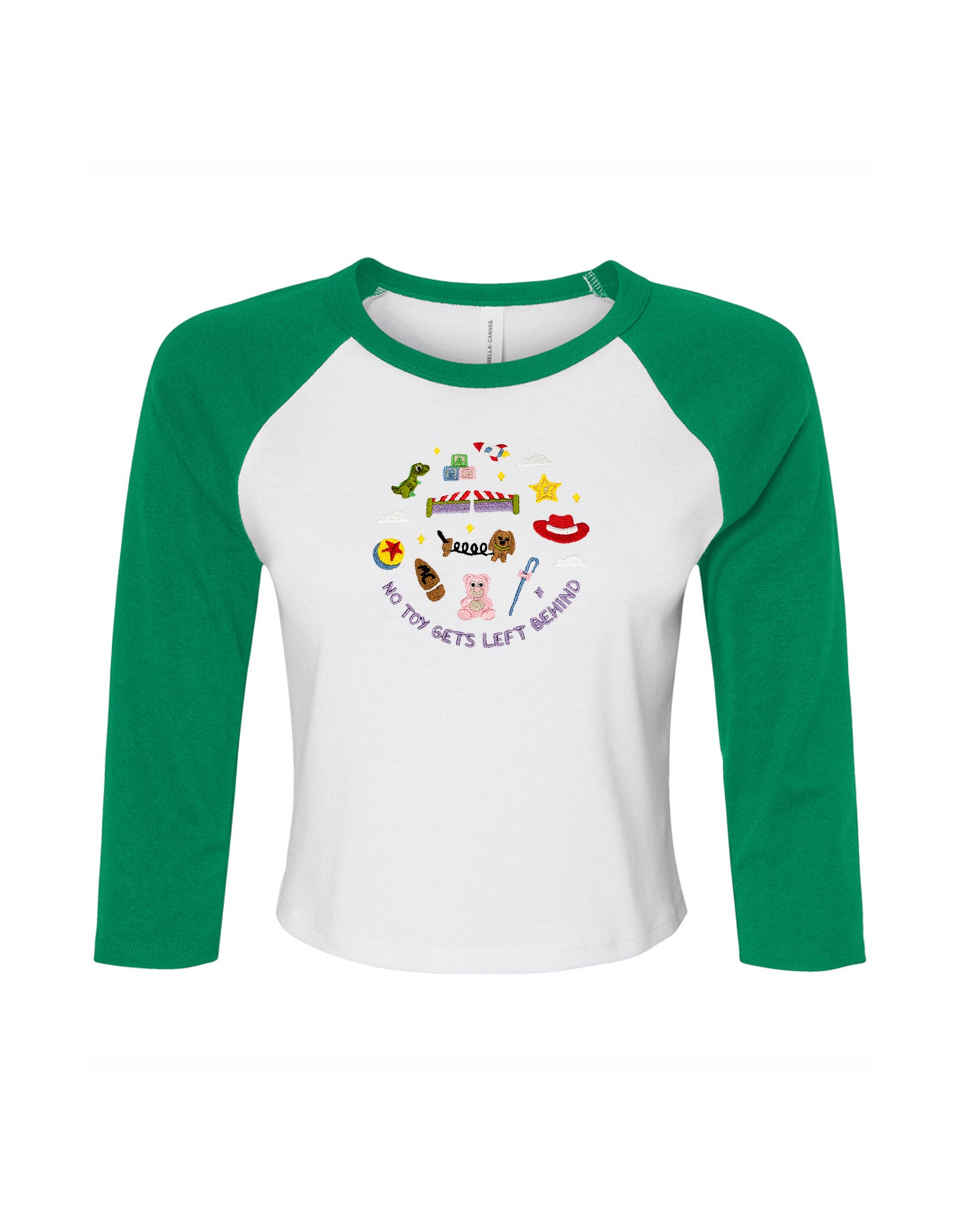 No Toys Left Behind Embroidered Micro Rib 3/4 Sleeve Tee